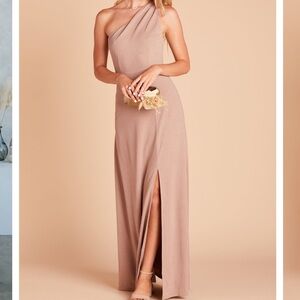 Birdy Grey One-Shoulder Kira Dress in Taupe